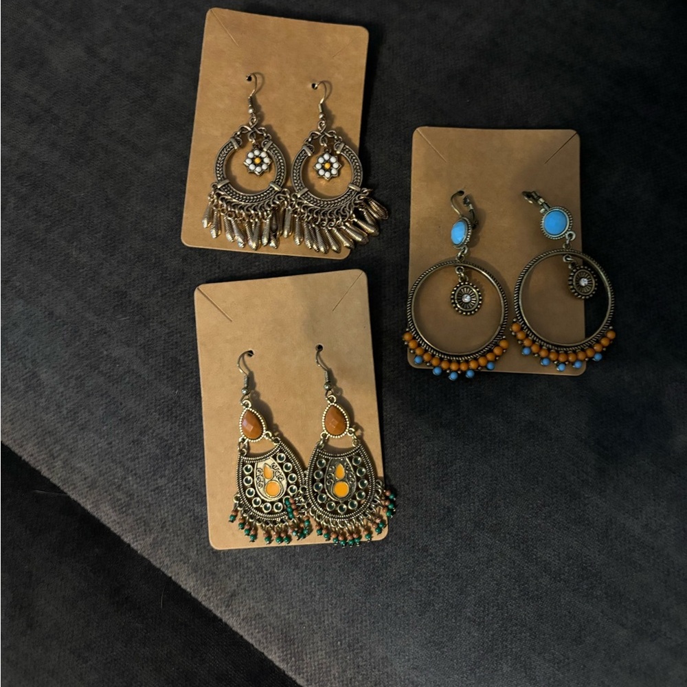 3 pairs of boho earrings NWT